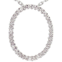 Pendentif Femme Réel Diamant Forme Ovale 2.70 Carats Collier Or Blanc