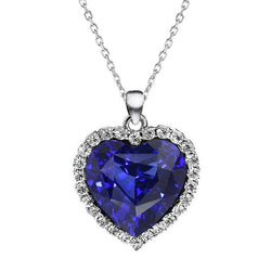 Pendentif Halo Gemstone & Round Diamond Bail Necklace Or 4.75 Carats