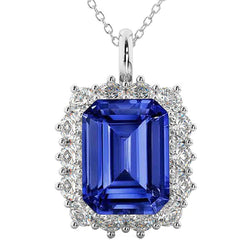 Pendentif Heirloom Halo Emerald Sapphire