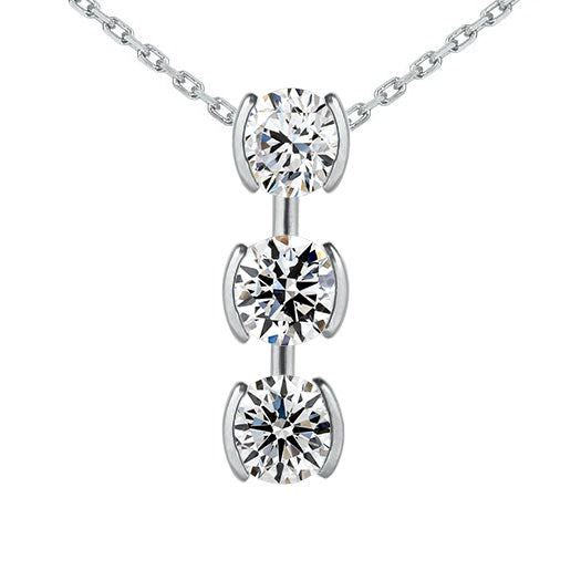 Pendentif Journey en Naturel diamant 3 carats serti demi-lunette 3 bijoux en pierre