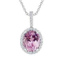 Pendentif Kunzite Rose Taille Ovale