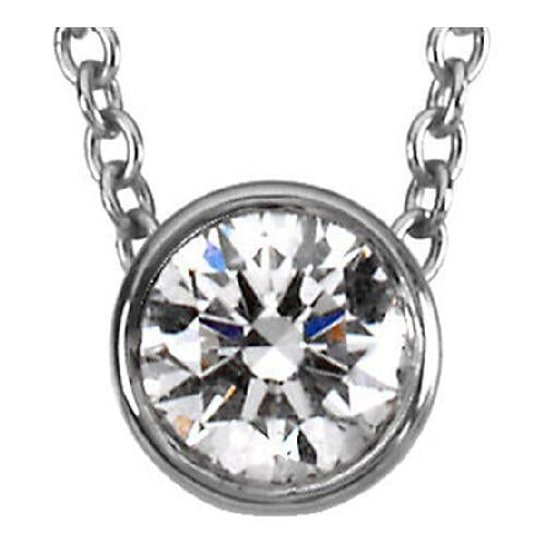 Pendentif Lunette Sertie De 0,33 Carats De Réel Diamant Solitaire