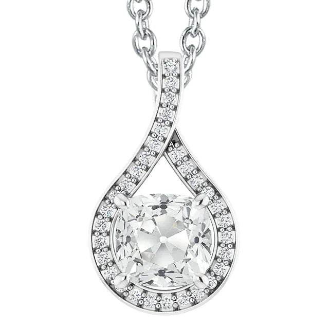 Pendentif Naturel Diamant À Tige Torsadée De 7 Carats