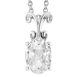 Pendentif Naturel Diamant Solitaire Taille Ovale Slide 5 carats Avec Chaîne De 16"