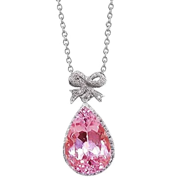Pendentif Noeud Papillon En Cristal De Kunzite