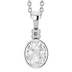 Pendentif Or Véritable Diamant Rond & Ovale Vieux mineur Lunette Sertie 4.50 Carats