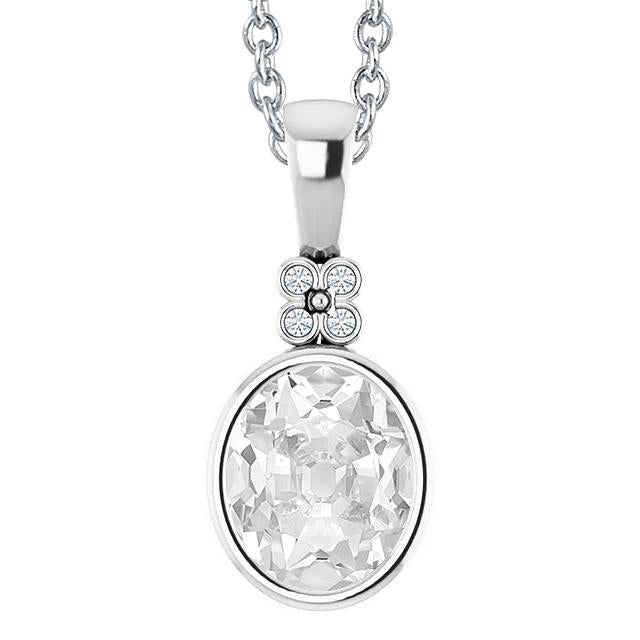 Pendentif Or Véritable Diamant Rond & Ovale Vieux mineur Lunette Sertie 4.50 Carats