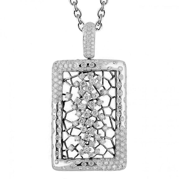 Pendentif Réel Diamant Femme 4.09 Carats Or Blanc 14K