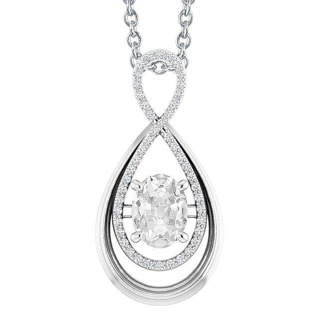 Pendentif Réel Diamant Or Forme Poire Rond & Ovale Vieux mineur 2.50 Carats