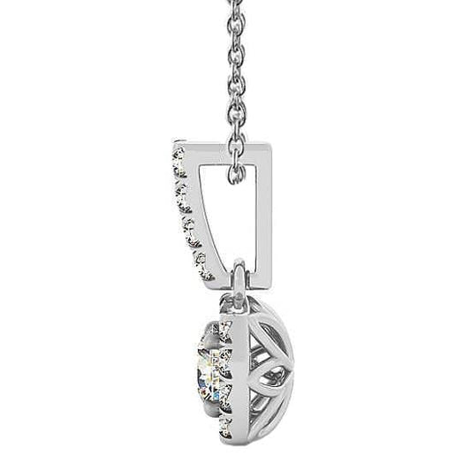 Pendentif Réel Diamant Rond Scintillant 1.75 Carats Sans Chaîne Or 14K