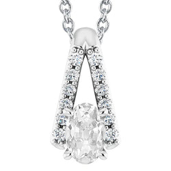 Pendentif Réel diamant pour femme Slide Jewelry Oval Old Cut 5.50 Carats