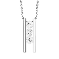 Pendentif Réel diamant rond taille vieille mine 3 pierres 1.50 carats or blanc 14K