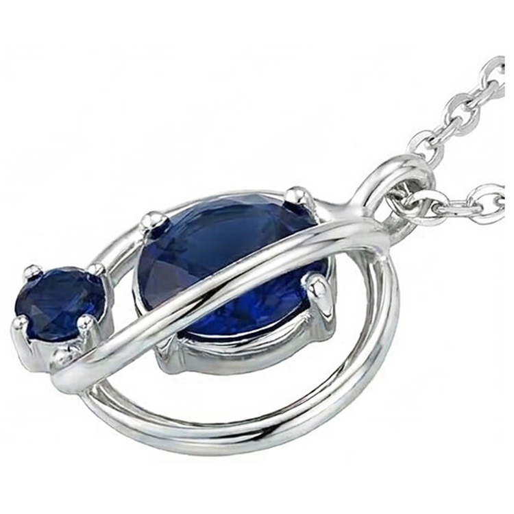 Pendentif Saphir de Ceylan en Or Blanc 9.50 Carats