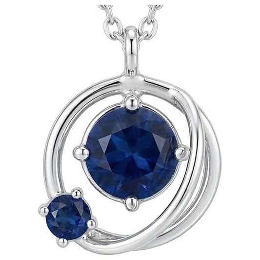 Pendentif Saphir de Ceylan en Or Blanc 9.50 Carats
