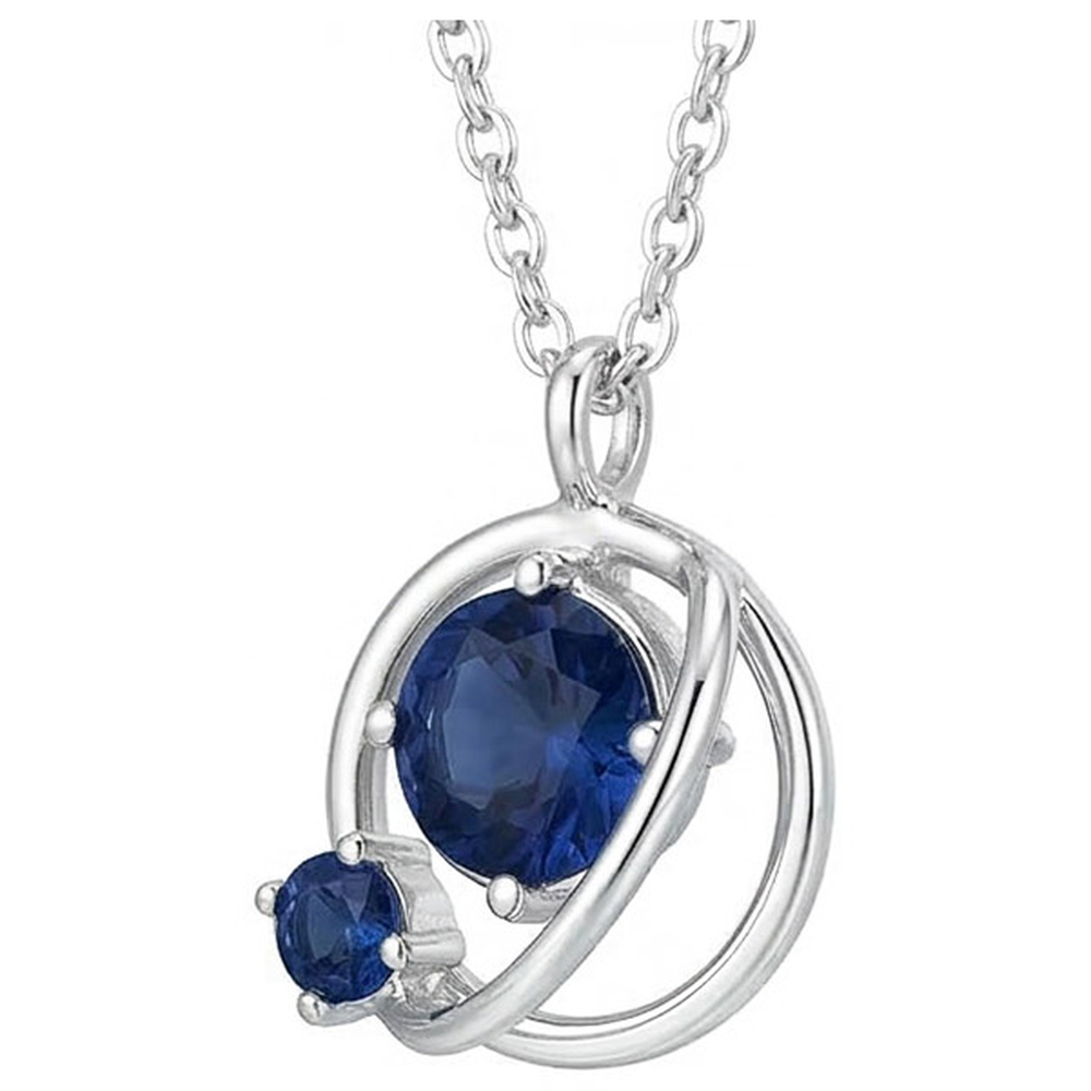 Pendentif Saphir de Ceylan en Or Blanc 9.50 Carats