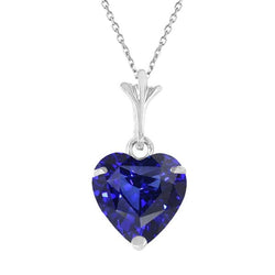 Pendentif Solitaire Coeur Gemme Avec Chaîne Or Blanc 3 Carats