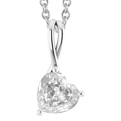 Pendentif Solitaire Coeur Vieux mineur Réel Diamant 4.50 Carats Bijoux