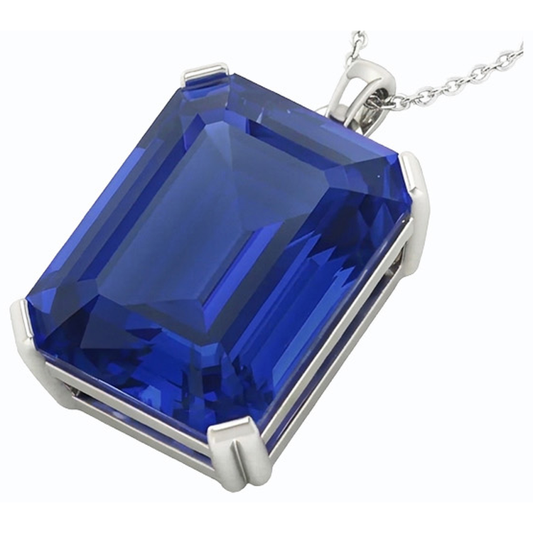 Pendentif Solitaire Or Emeraude Saphir Ceylan Avec Bélière 5.50 quilates