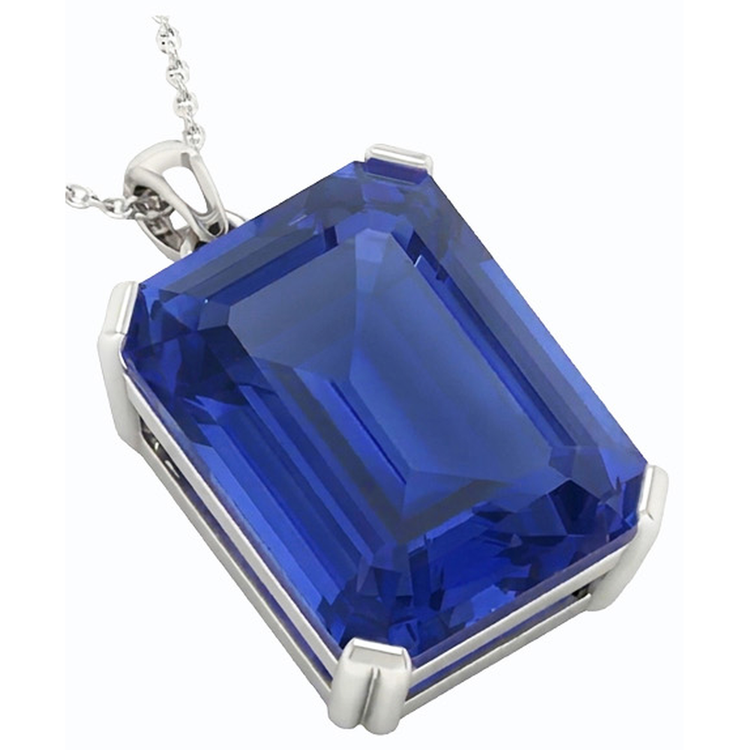 Pendentif Solitaire Or Emeraude Saphir Ceylan Avec Bélière 5.50 quilates