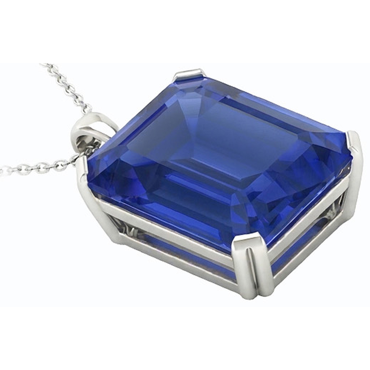 Pendentif Solitaire Or Emeraude Saphir Ceylan Avec Bélière 5.50 quilates