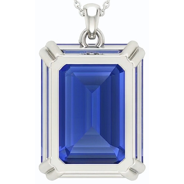 Pendentif Solitaire Or Emeraude Saphir Ceylan Avec Bélière 5.50 quilates