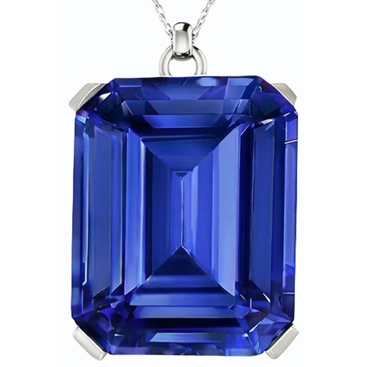 Pendentif Solitaire Or Emeraude Saphir Ceylan Avec Bélière 5.50 quilates