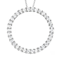 Pendentif Véritable Diamants Ronds De Style Cercle 1.20 Ct. Sans Chaîne Or 14K