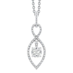 Pendentif Véritable diamant coussin Vieux mineur 3.50 carats serti de griffes tige torsadée