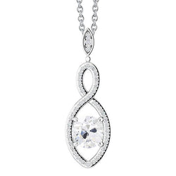 Pendentif Véritable diamant en or 14K Coupe Ronde Vieux mineur 2.50 carats serti de griffes