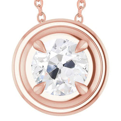 Pendentif en or rose avec griffes d'aigle et Réel diamant solitaire