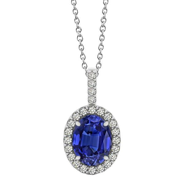 Pendentif en tanzanite de 3.50 ct avec diamants en or blanc 14K
