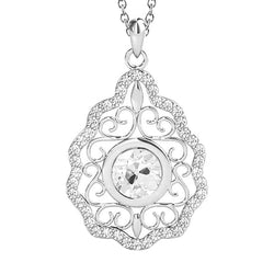 Pendentif fantaisie Réel diamant rond serti clos