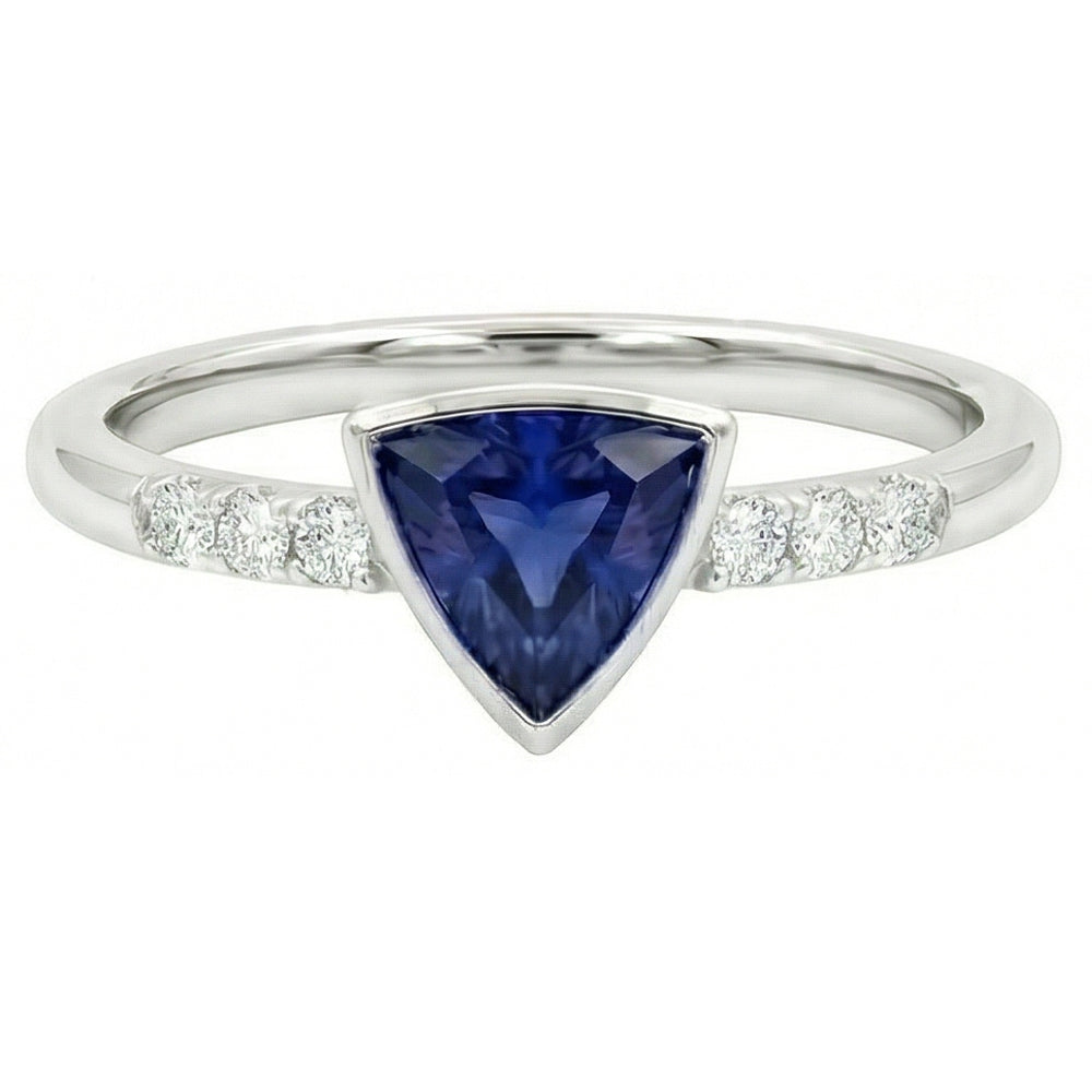 naturel round saphir 0.75carats bague détail rapproché