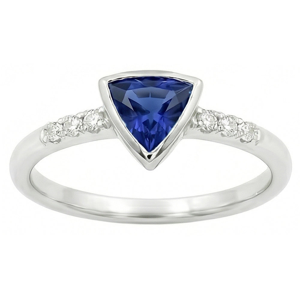 naturel round saphir 0.75carats bague vue de dessus
