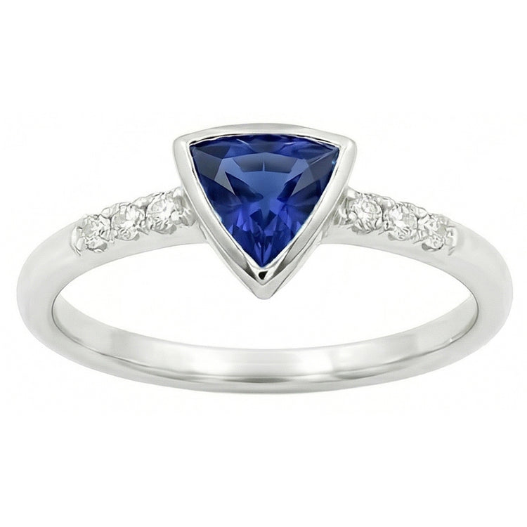 naturel round saphir 0.75carats bague vue de dessus