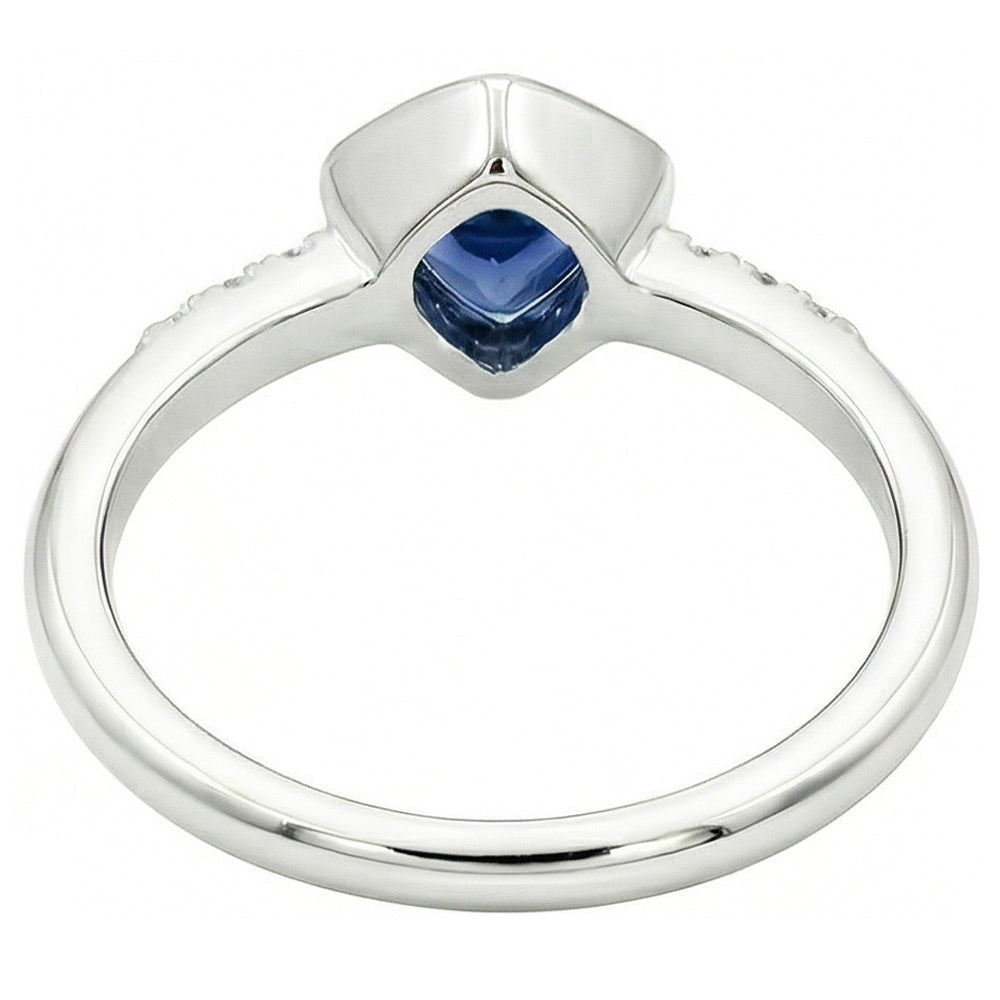 naturel round saphir 0.75carats bague vue de profil