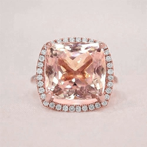 Artisanal Morganite Bague Pierre de Couleur 22,50 carats – vue principale