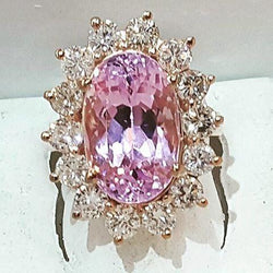 Kunzite Kunzite Bague Pierre de Couleur – 19 carats en Or Jaune