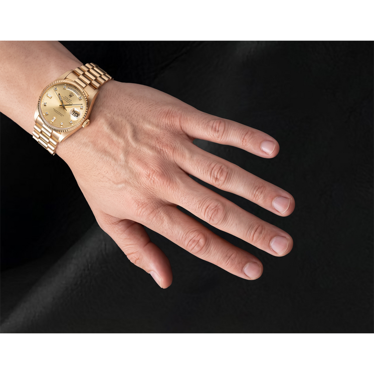 Premium Diamant Champagne Brillant Rolex – carats Yellow Gold