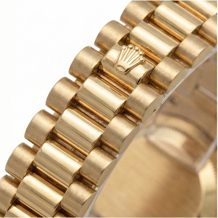 Président Champagne Cadran Diamant Lunette Montre Rolex Datejust or jaune