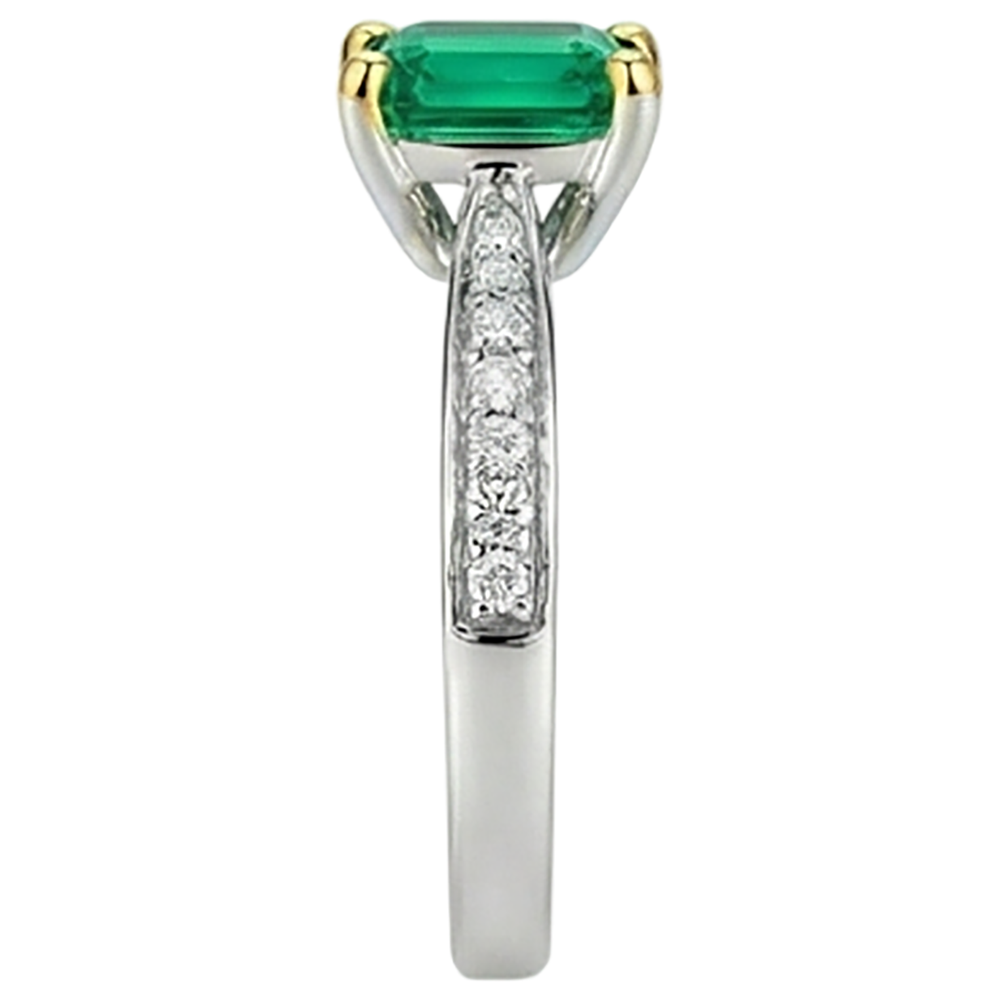 Émeraude Bague avec Gemme – vue de dessus