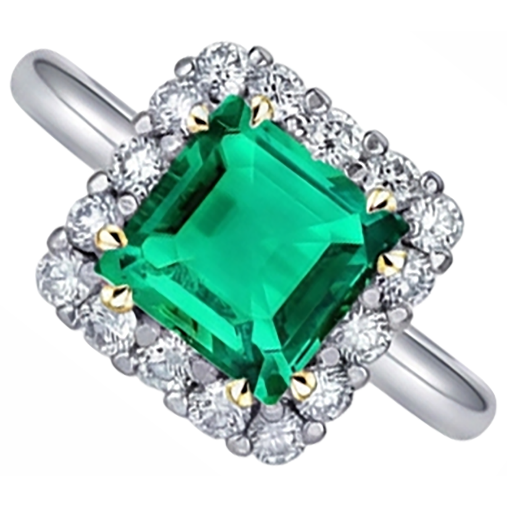 Artisanal Bague avec Gemme 3 carats – vue de côté