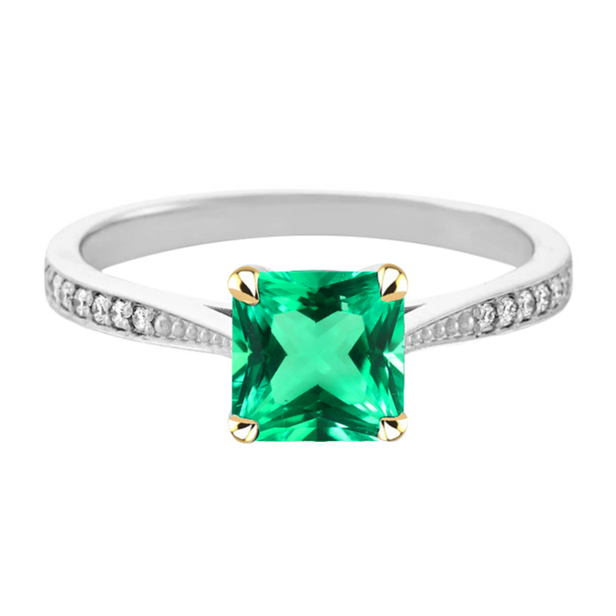 Émeraude Colombienne Bague avec Gemme – vue principale