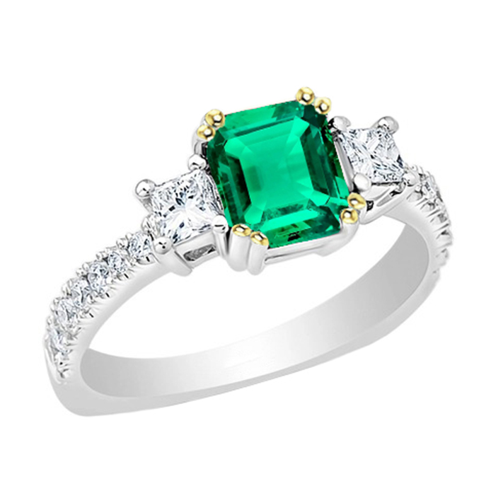 Intemporel Émeraude Fine Bague Pierre Précieuse 2 carats – vue principale