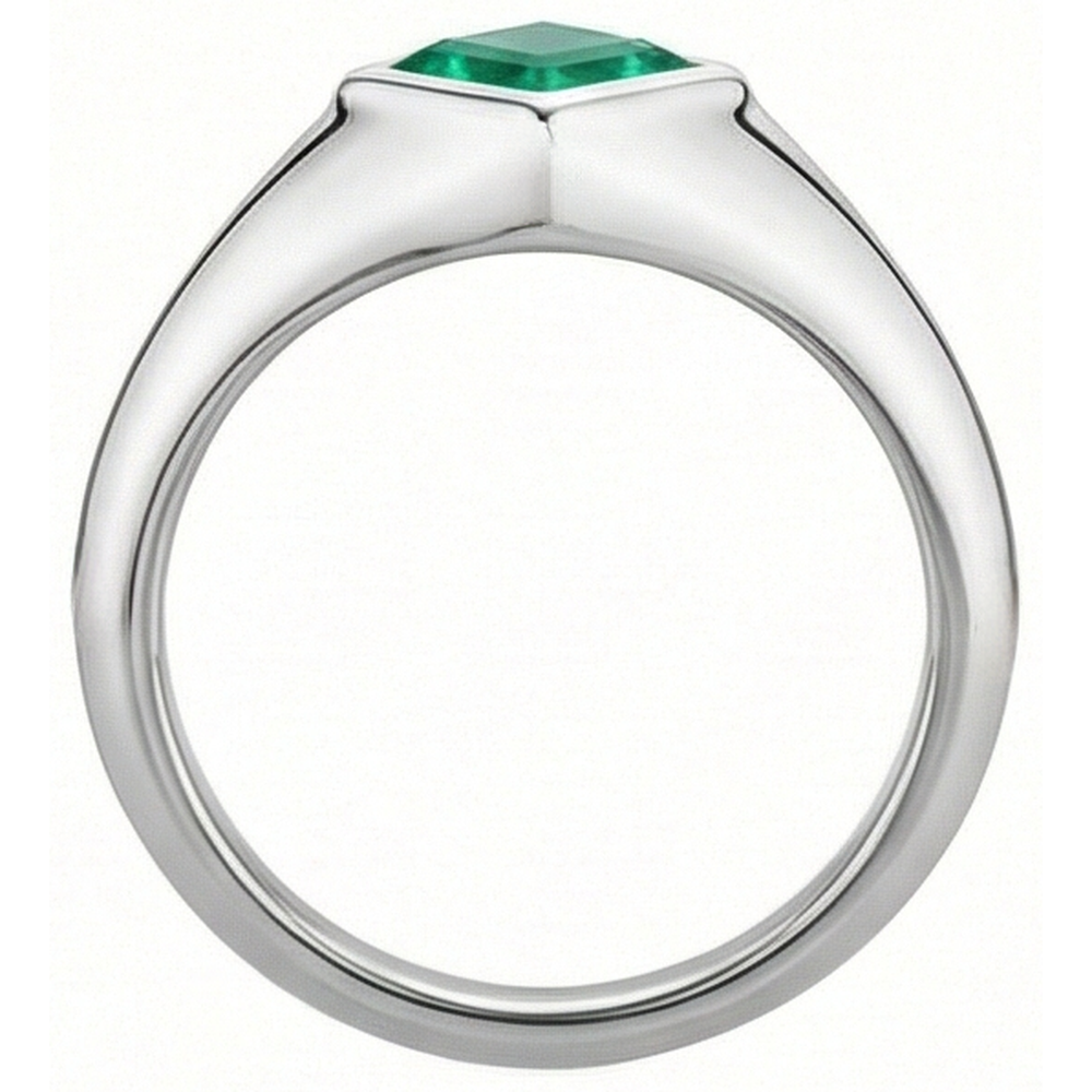 Émeraude Fine Bague Pierre Précieuse – vue de dessus