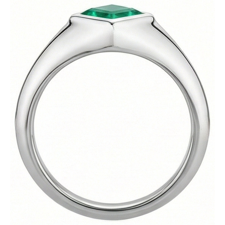 Émeraude Fine Bague Pierre Précieuse – vue de dessus