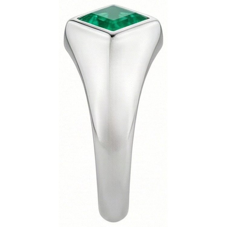 Émeraude Fine Bague Pierre Précieuse – vue de profil