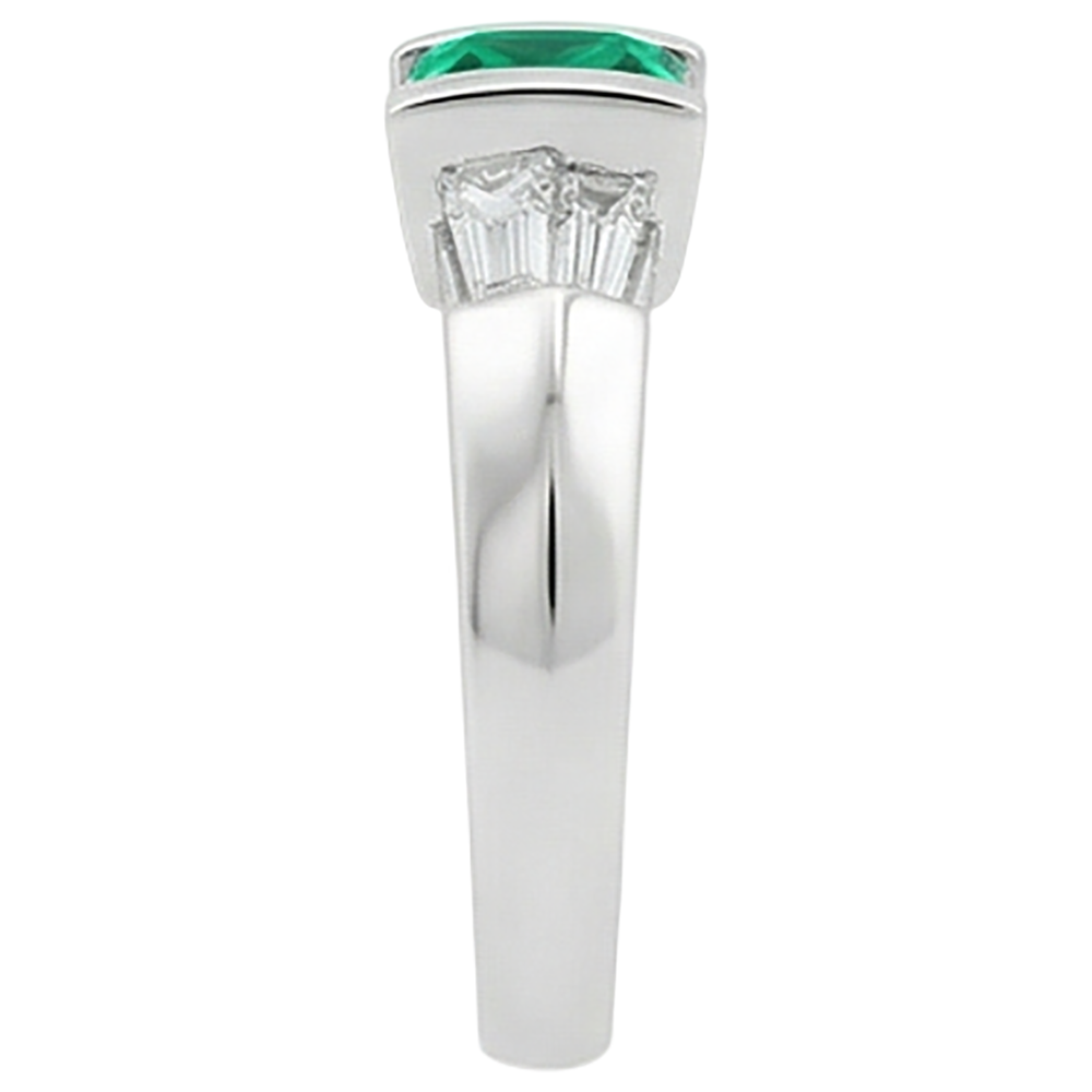 De luxe Émeraude Fine Bague avec Gemme 2 carats – vue de dessus