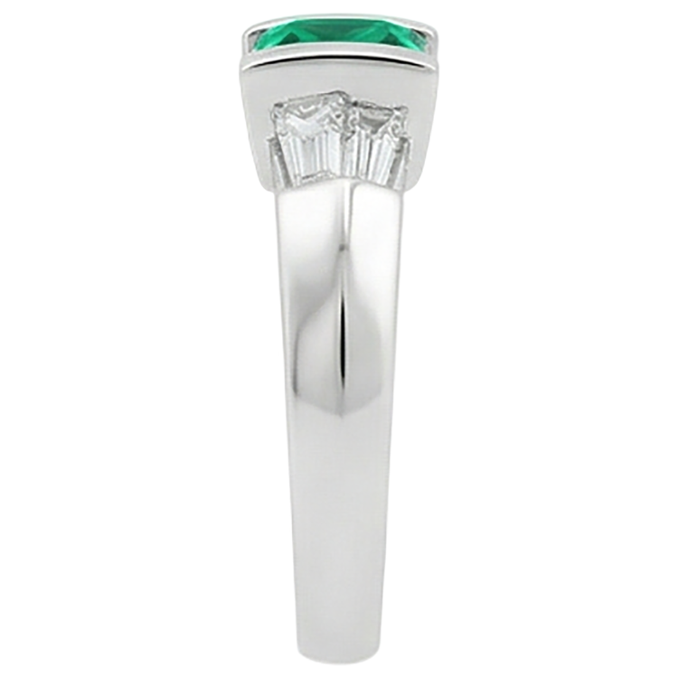 De luxe Émeraude Fine Bague avec Gemme 2 carats – vue de dessus