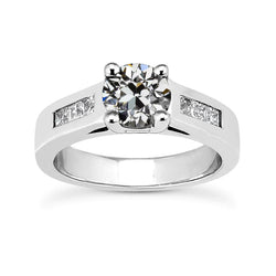 Princess & Round Vieux mineur Réel Diamond Ring Set Canal 2.75 Carats